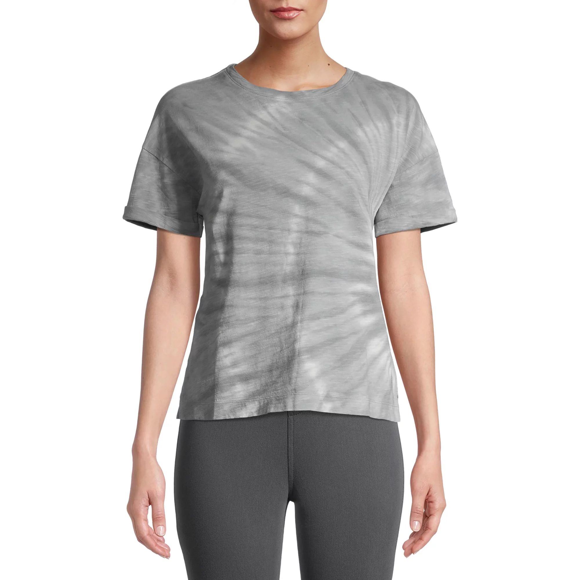 Time and Tru Women's Relaxed Crewneck T-Shirt with Short Sleeves | Walmart (US)