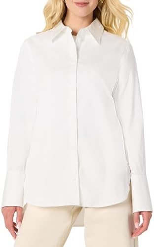 Amazon Essentials (Demi's Pick) Women's Oversized-Fit Cotton Stretch Poplin Button-Down Dress Shi... | Amazon (US)