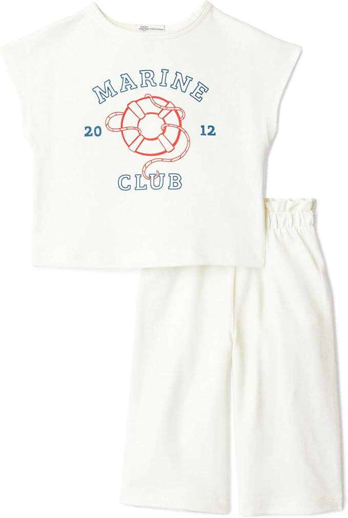 Amazon Essentials x Sofia Grainge Toddlers and Baby Girls' Cotton Pique Short Sleeve T-Shirt & Pa... | Amazon (US)