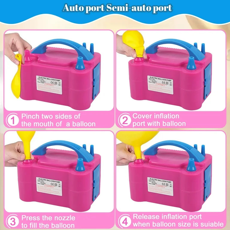 Electric Balloon Pump, Portable Dual Nozzle Blower Air Balloon Pump & Inflator for All Balloons P... | Walmart (US)