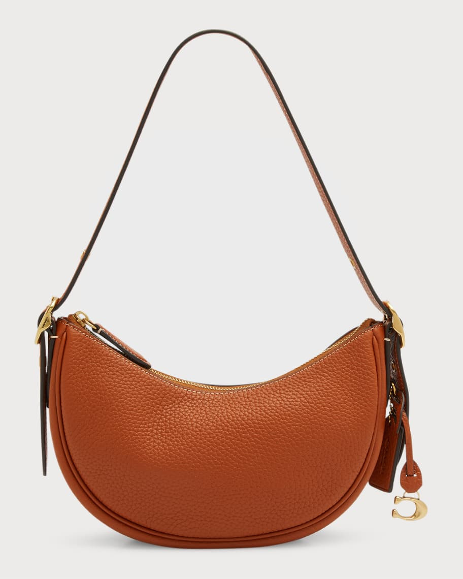 Luna Zip Pebble Leather Shoulder Bag | Neiman Marcus