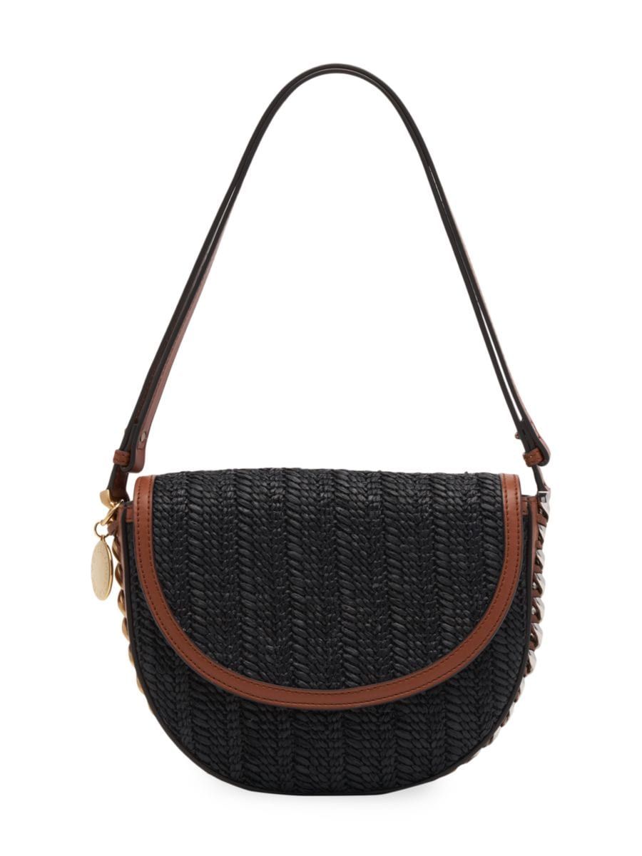 Stella McCartney Frayme Raffia Flap Shoulder Bag | Saks Fifth Avenue