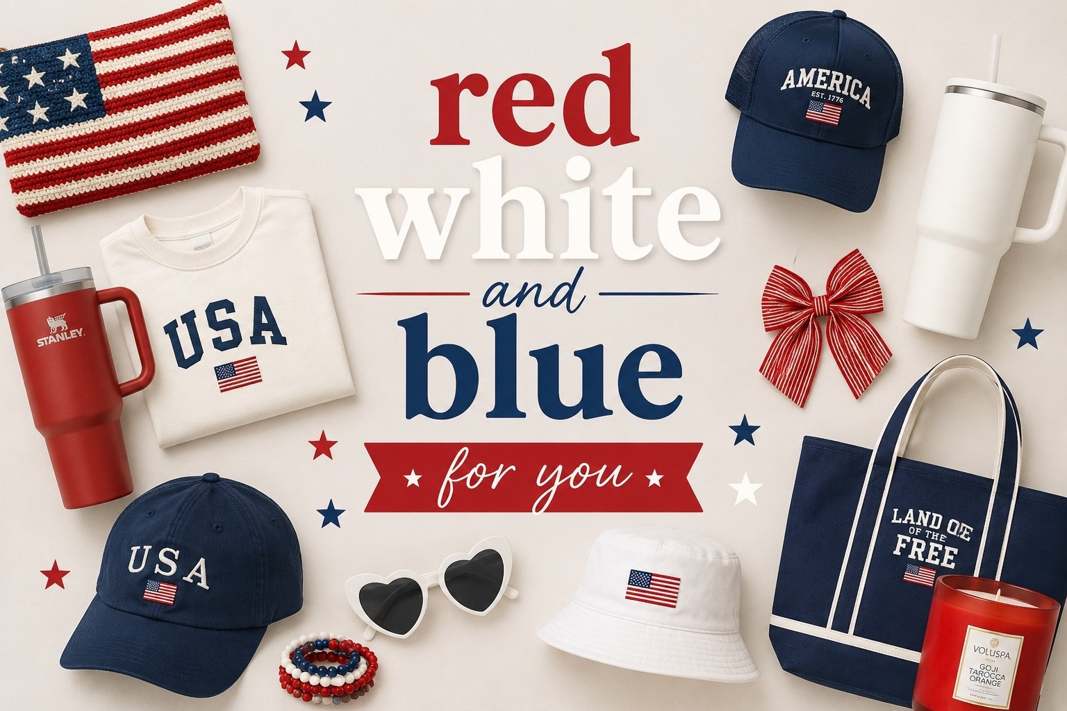🇺🇸 Red, White & Blue for You ❤️🤍💙

From festive fashion finds to patriotic accessories, I rounded up my favorite red, white, and blue picks that are perfect for summer, BBQs, beach days, and all your Fourth of July celebrations! ✨

Tap through to shop my favorites before the best sellers are gone! 🇺🇸☀️

#LTKSeasonal #LTKU #LTKSwim