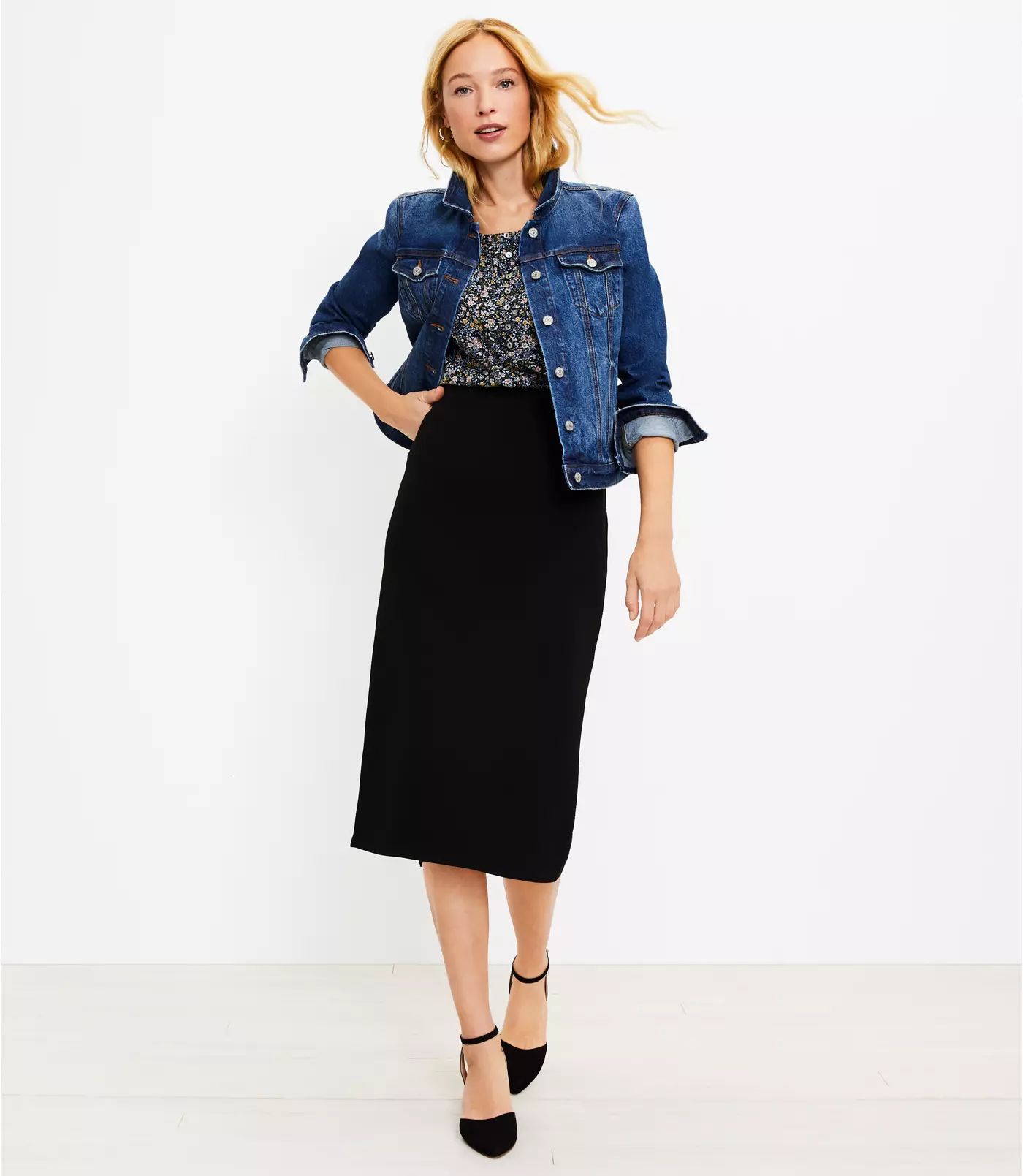 Ottoman Midi Skirt | LOFT | LOFT