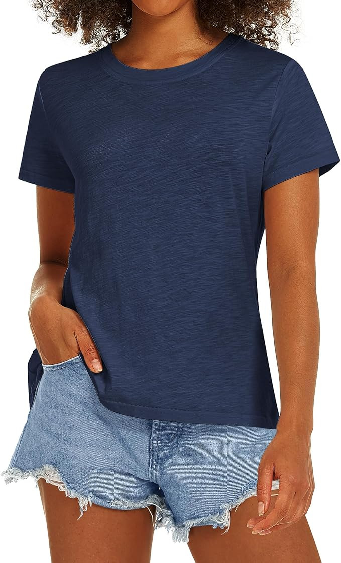 Stelle Women T Shirts Crew Neck Short Sleeve Shirts Soft Summer Classic Fit Tees | Amazon (US)