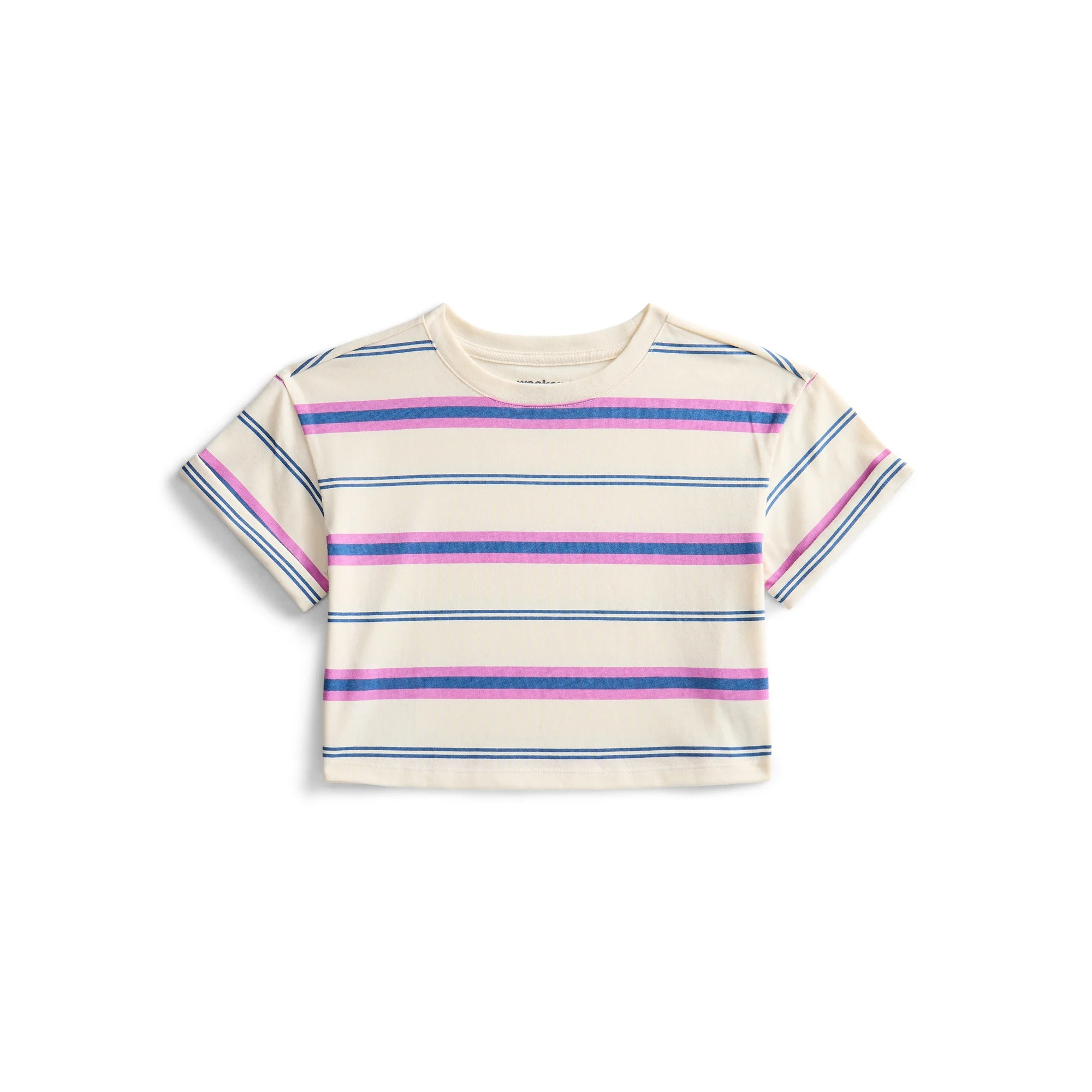Weekend Academy Girls Stripe Boxy Tee, Sizes 4-18 | Walmart (US)