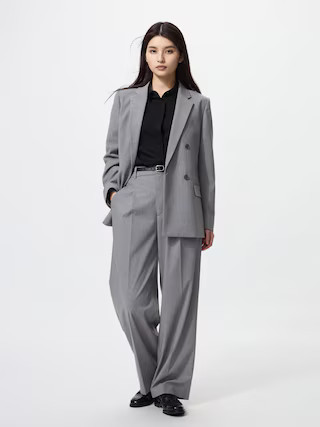 Women's Smart Wide Pants Gray Large UNIQLO US | UNIQLO (US)