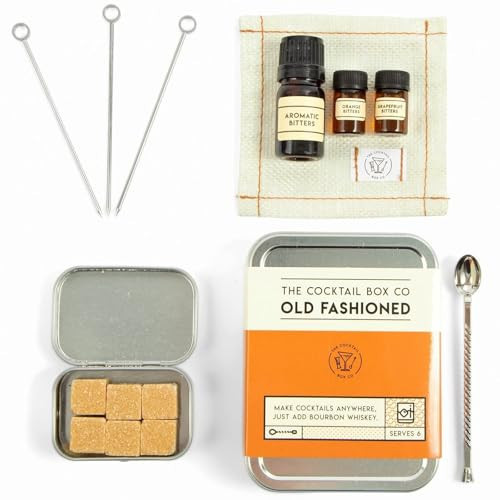 The Cocktail Box Co. Old Fashioned Cocktail Kit - Compact Plane Cocktail Kit for Travel - Includes Bitters & Old Fashioned Cubes - Standard Packaging | Amazon (US)