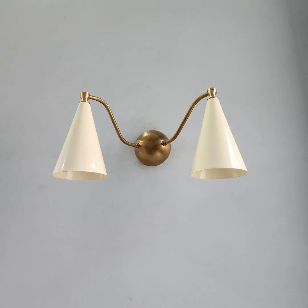 Handcrafted Double Sconce Mid Century Modern Brass Wall Lamp - Etsy | Etsy (US)