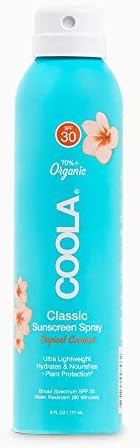 COOLA Organic Sunscreen & Sunblock Spray, Skin Care for Daily Protection, Broad Spectrum SPF 30, | Amazon (US)