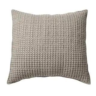 LEVTEX HOME Mills Waffle Taupe Textured 20 in. x 20 in. Square Throw Pillow L20630P-I - The Home ... | The Home Depot