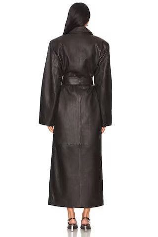 EAVES Formosa Leather Coat in Dark Brown from Revolve.com | Revolve Clothing (Global)
