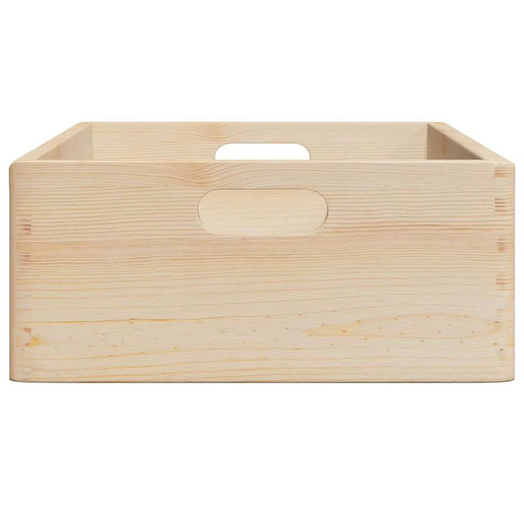 Wooden Box Natural Solid Pine Wood Medium Storage Box | Wayfair North America