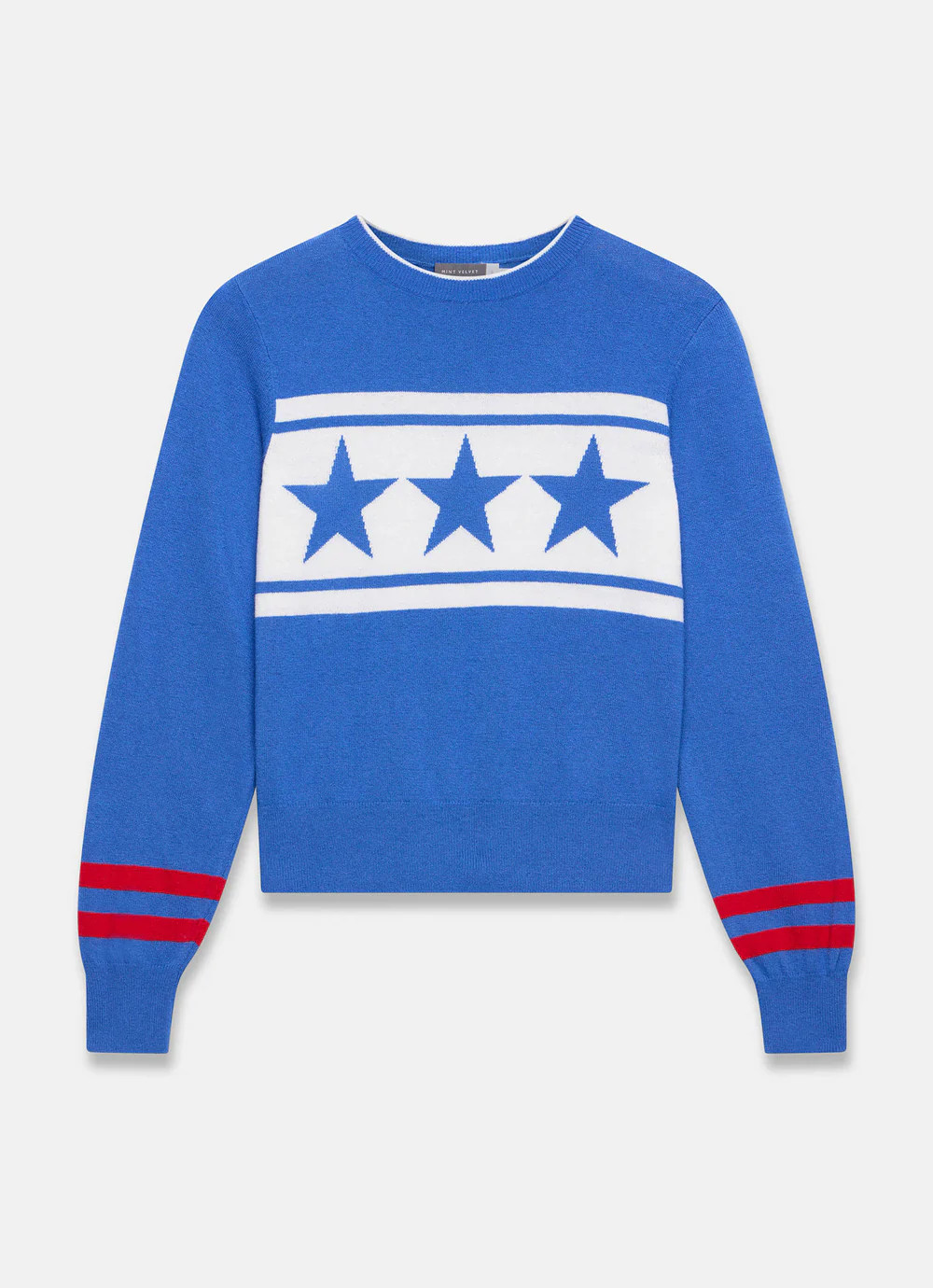 Blue Cotton Blend Star Knit Jumper | Mint Velvet