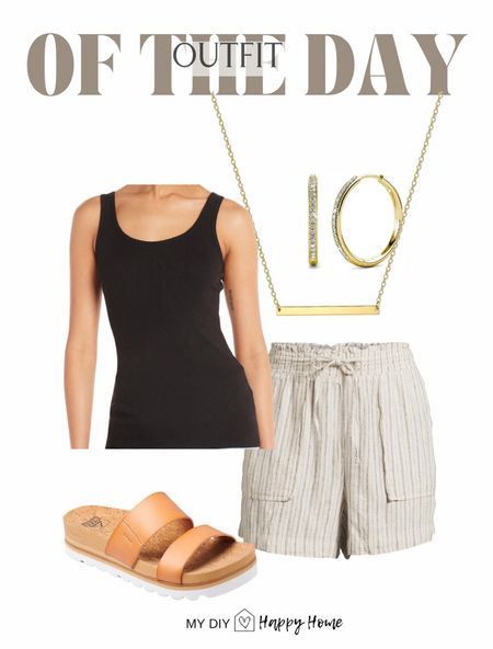 Todays OOTD

Tank
Linen shorts
Reef Sandals
Bar necklace
Gold hoops 

#LTKSeasonal #LTKShoeCrush #LTKMidsize
