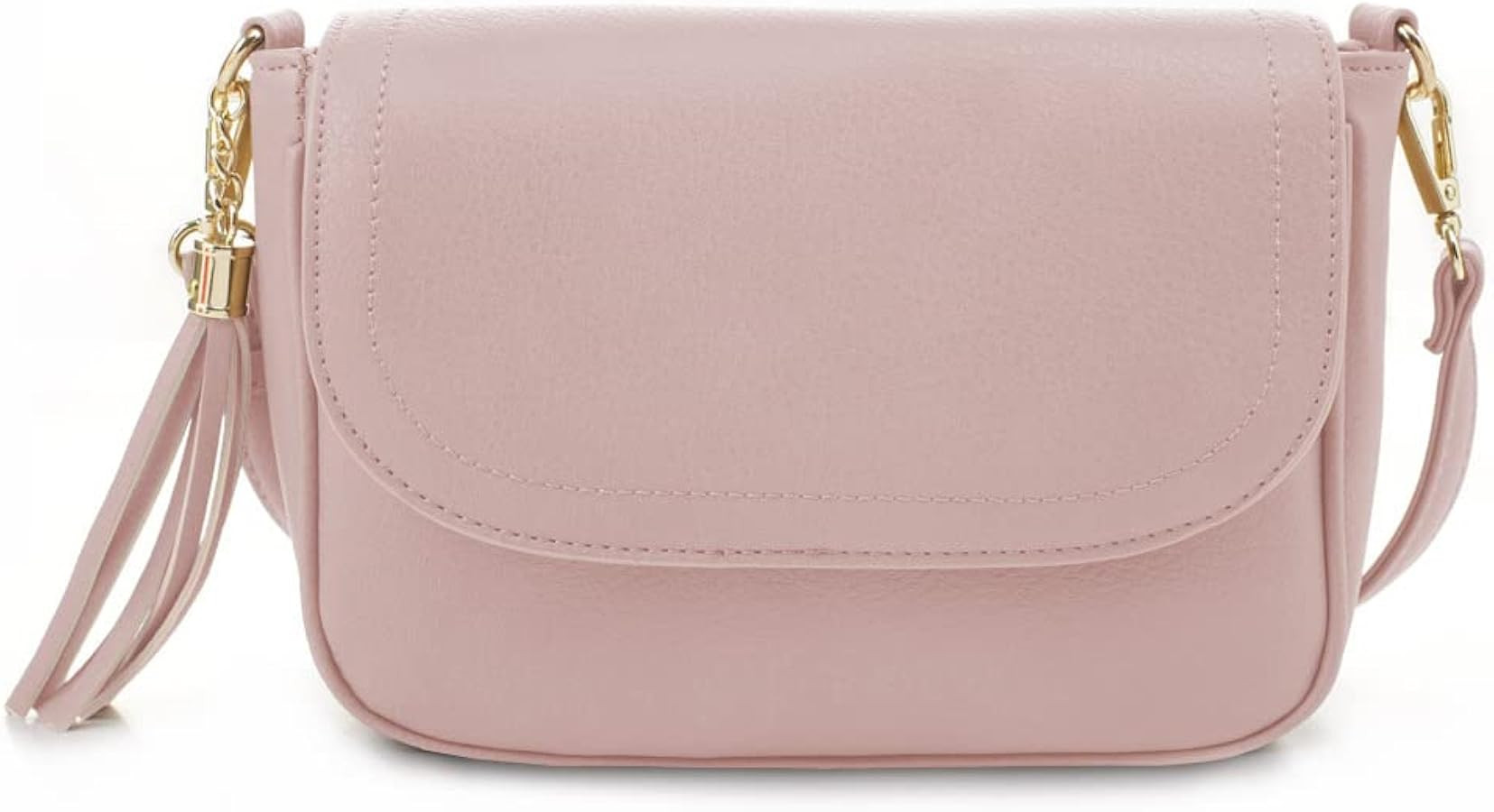 EVVE Small Crossbody Bags for Women Trendy Flap Saddle Purses with Tassel Vegan leather Shoulder ... | Amazon (US)