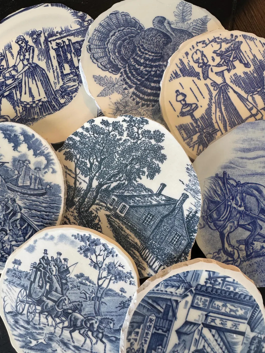 Vintage Pottery Broken Plates: Hand-cut Mosaic Tiles, Centerpiece Scenes - Etsy | Etsy (US)