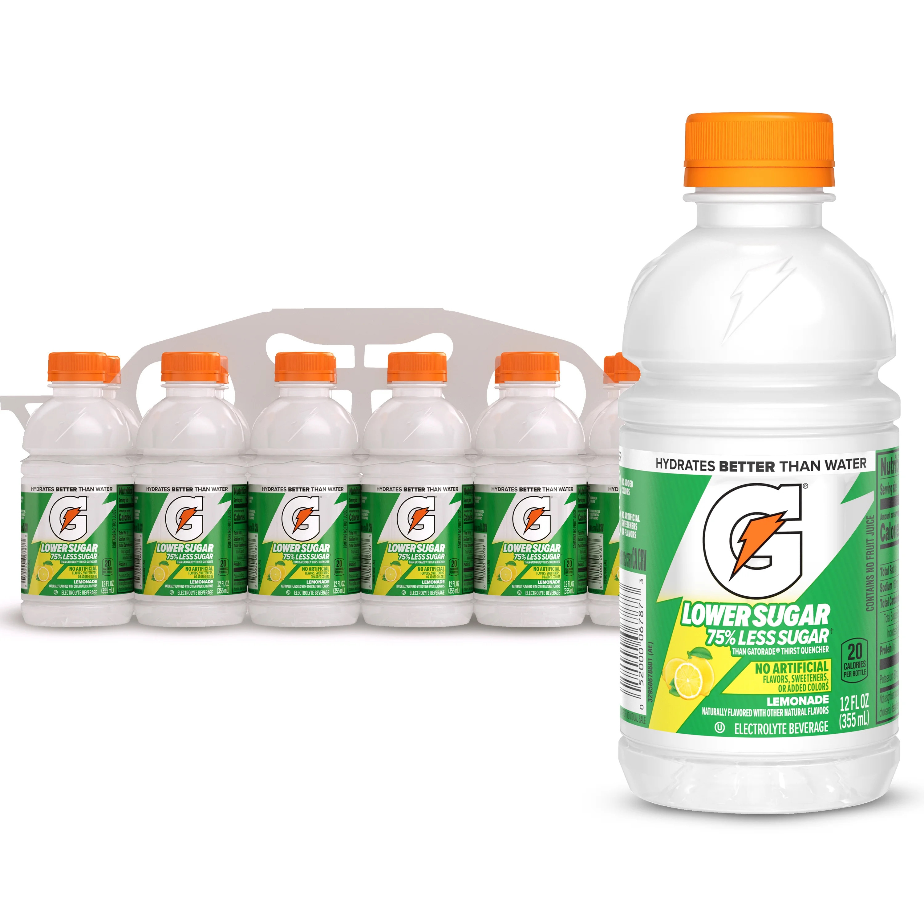 Gatorade Lower Sugar, No Artificials Lemonade Flavored Electrolyte Sports Drink, 12 fl oz Bottle,... | Walmart (US)