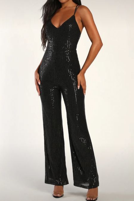 Black sparkly romper from lulus for NYE!
Only $47!!!

Black Jumpsuit
NYE outfit. New years eye outfit. New years outfit. 
On salee

#LTKfindsunder50 #LTKHoliday #LTKsalealert