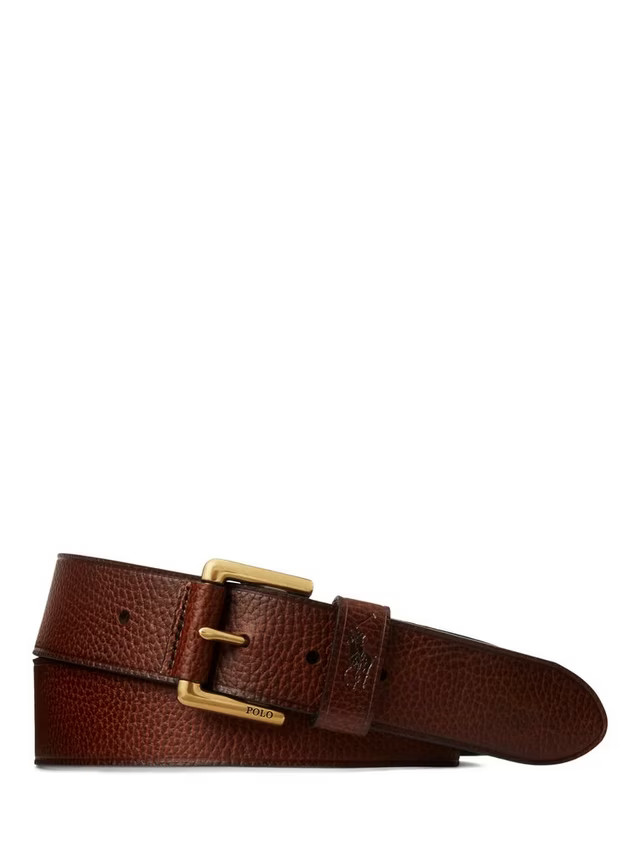 Ralph LaurenPolo Ralph Lauren Pebbled Leather Belt, Brown | John Lewis (UK)