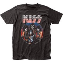 Kiss 1973 Glam Hard Rock Band in Lights Circle Group Photo Pose T-Shirt | Walmart (US)