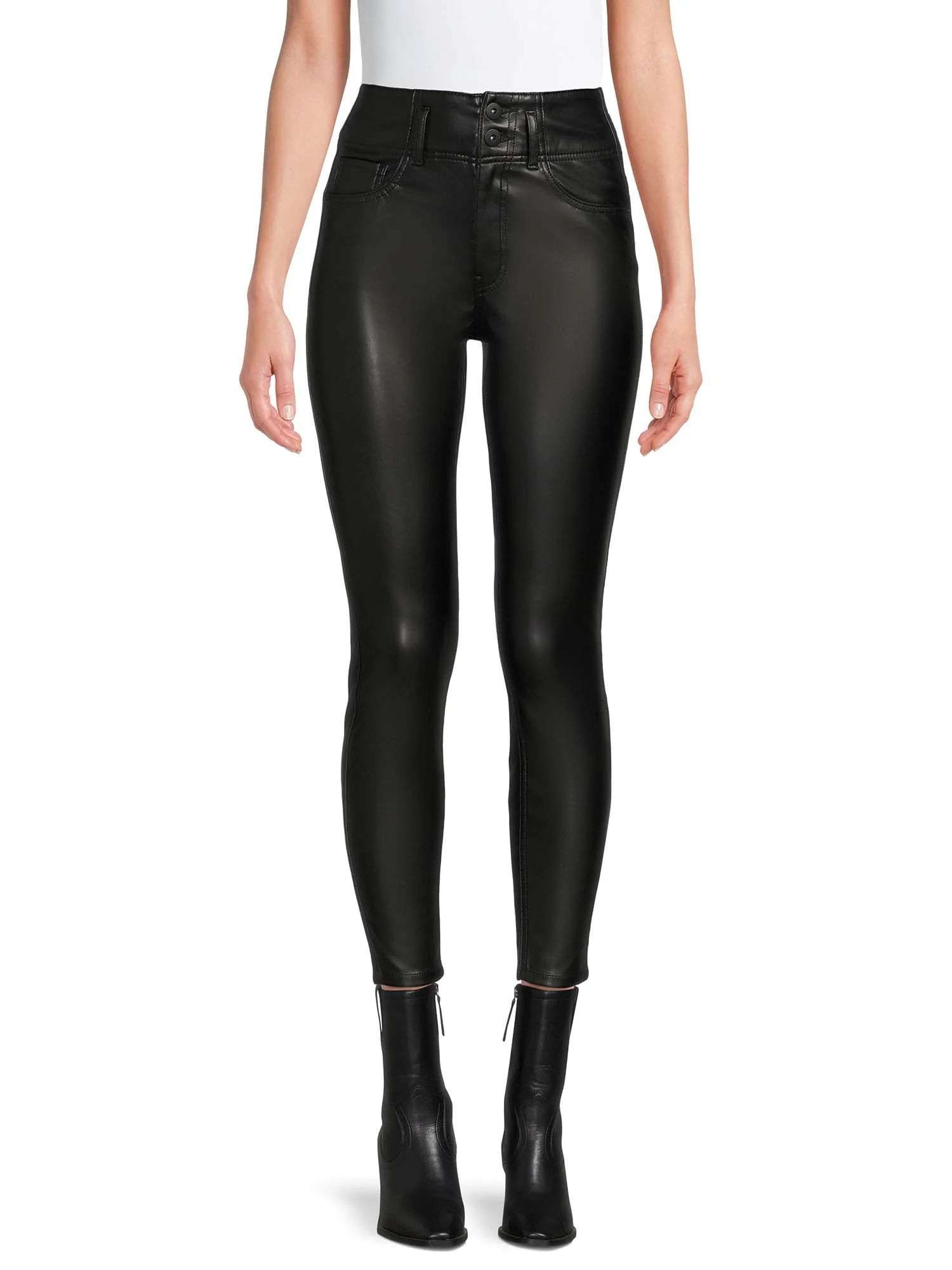 No Boundaries Juniors' Faux Leather Corset Jeans - Walmart.com | Walmart (US)