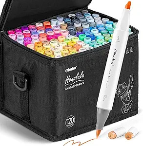 Ohuhu Alcohol Markers Brush Tip -Double Tipped Art Marker Set for Artist Adults Coloring Illustra... | Amazon (US)