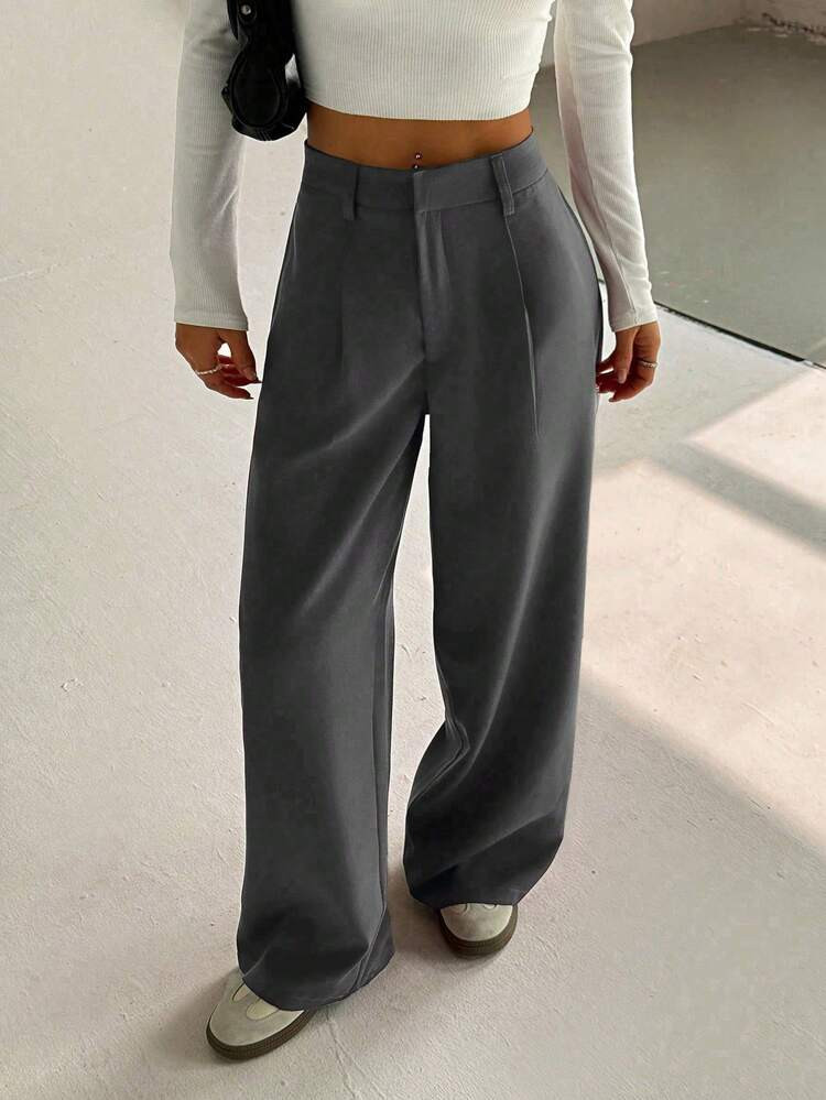 FavEase Women's High-End Elegant Slim Loose Casual Wide Leg Pants Fall Cloth For Women | SHEIN