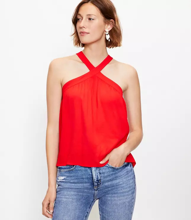 Crossover Halter Top | LOFT