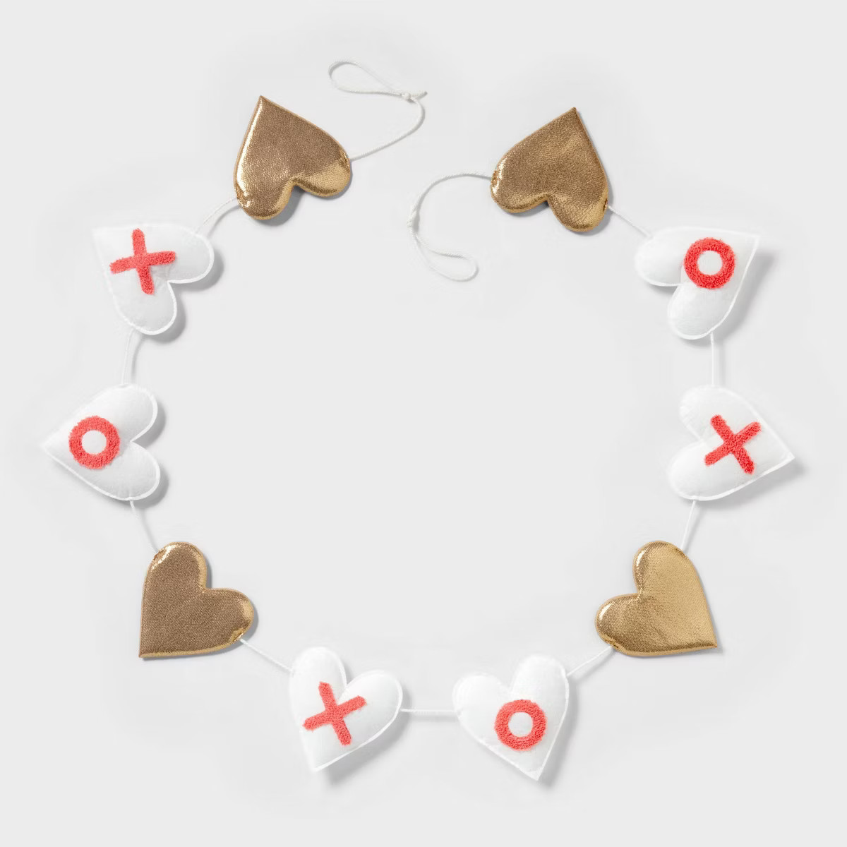 72" Valentine's Day Heart Wall Garland Decor Metallic Gold/White/Pink - Spritz™ | Target