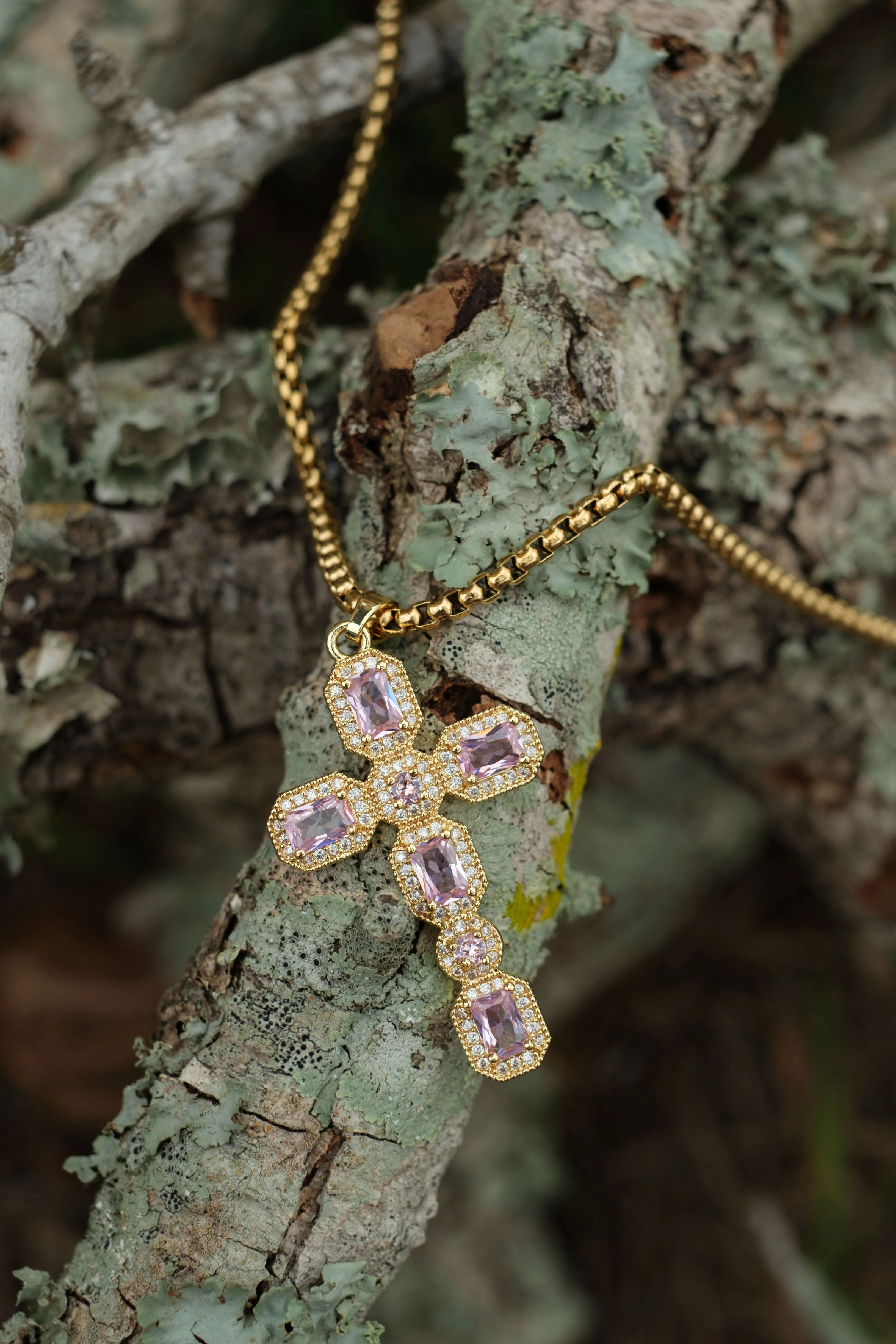 Loveliest Pink Cross 316L Stainless Steel Necklace | KC Chic Designs