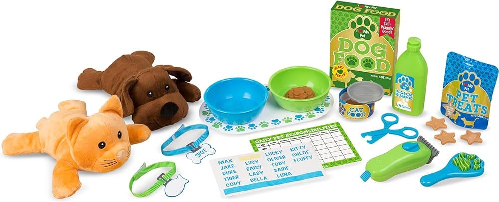 Melissa & Doug Feeding and Grooming Pet Care Play Set - Pretend Play Vet Toy Veterinarian Kit For... | Amazon (US)