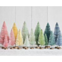 Rainbow Bottle Brush Tree Set  15 Mixed Size Dyed Sisal Christmas Trees | Etsy (US)