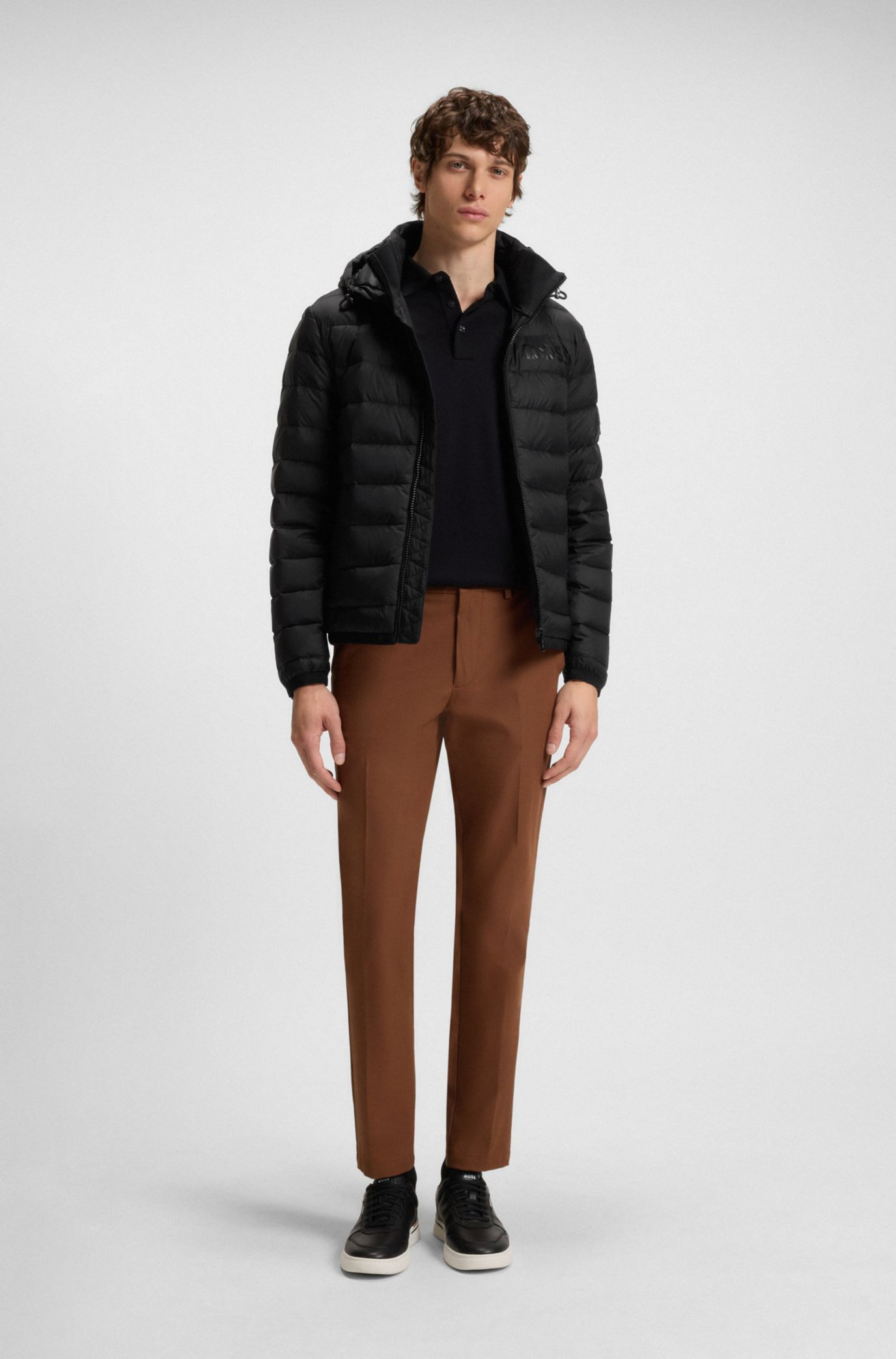 Wasserabweisende Daunenjacke mit tonalem Logo | Hugo Boss DE