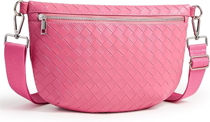 KALIDI Woven Crossbody Bags for Women Travel Vegan Leather Fanny Packs for Woman Cross Body Purse... | Amazon (US)