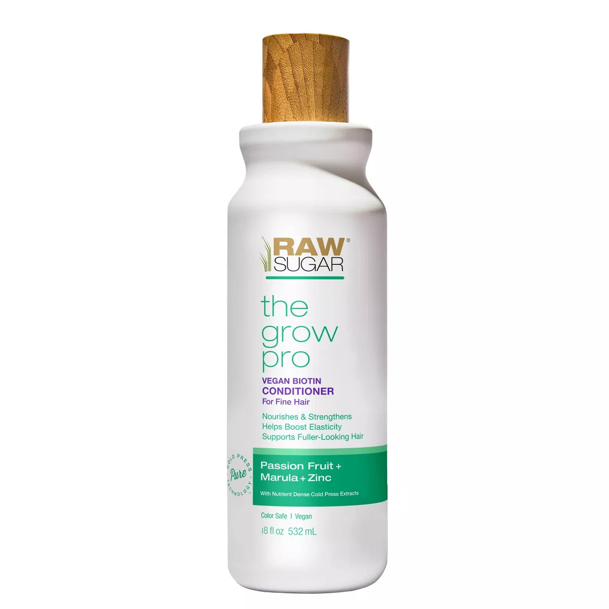 Raw Sugar Grow Pro Vegan Biotin Conditioner Infused with Passion Fruit + Zinc + Marula - 18 fl oz | Target