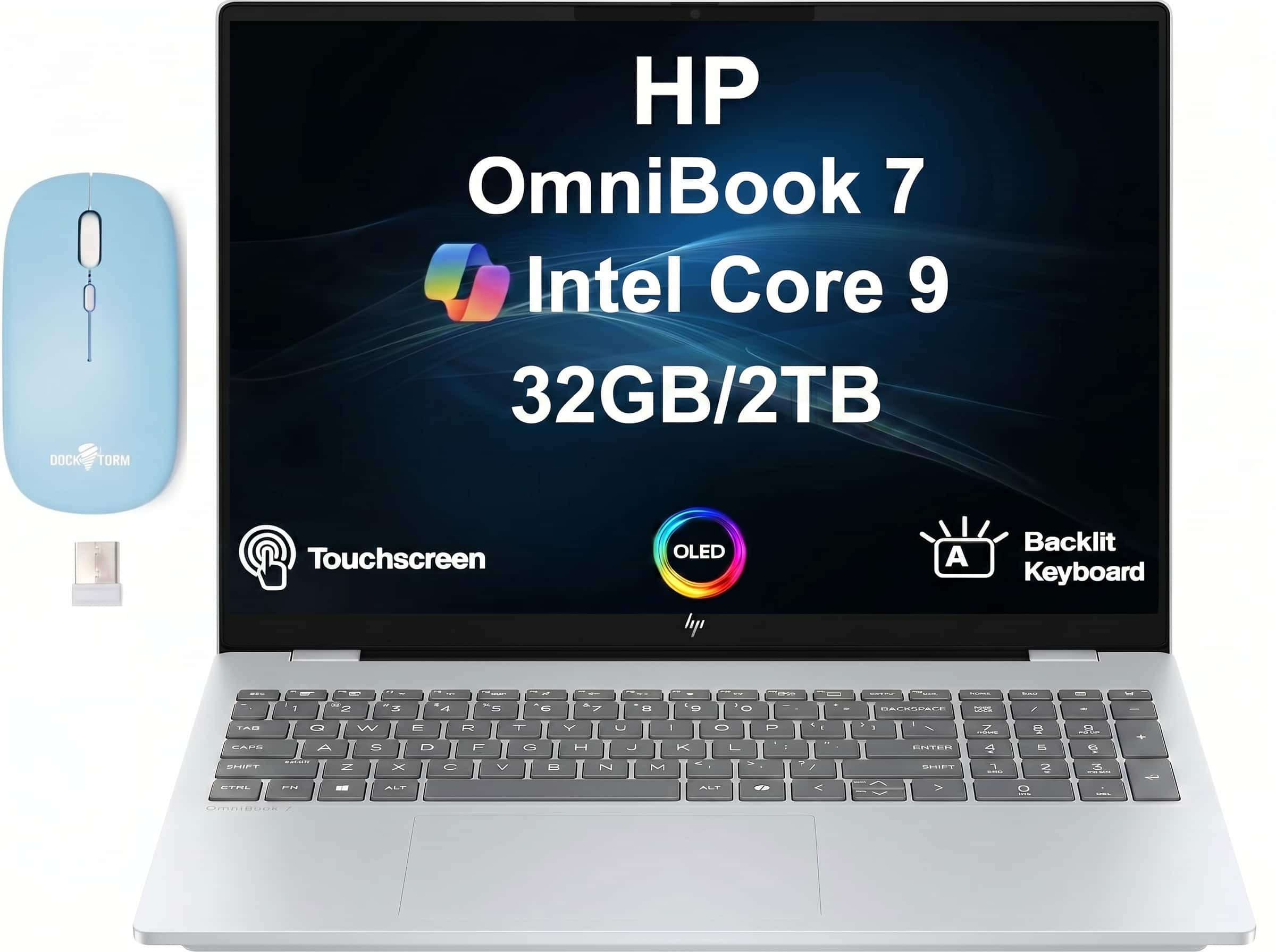 HP - Upgraded - OmniBook 7 Laptop 16.0 2048x1280 Display (Core 9 270H, 32GB, 2TB SSD, Win 11 Pro) w/Dockztorm Wireless Mouse - Glacier Silver | Best Buy U.S.