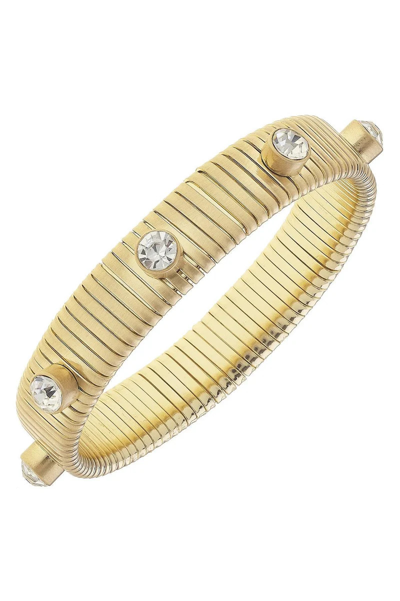 Winston Rhinestone Watchband Bangle in Clear | CANVAS