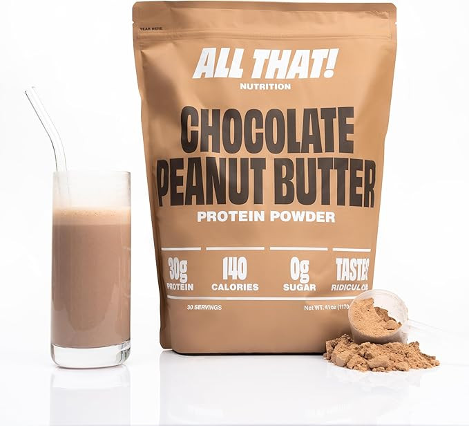 Chocolate Peanut Butter Protein Powder, 30G Whey Protein, Low Calorie, 0g Sugar, No Artificial Fl... | Amazon (US)