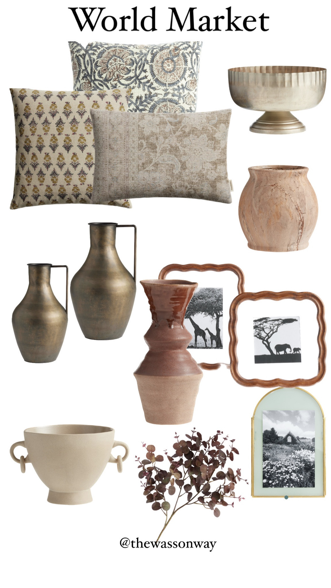 World market finds, fall vibes, modern organic, vases, brass accents, frames, arch frame, unique home decor, throw pillows, affordable decor 

#LTKunder100 #LTKhome #LTKsalealert