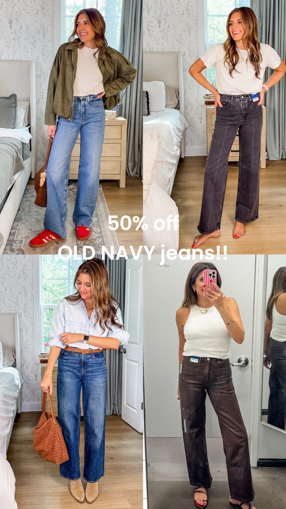 50% off old navy jeans!! I wear a size 2 or 4 in the chocolate jeans. I’m 5’7”

#LTKOver40 #LTKTall #LTKSaleAlert