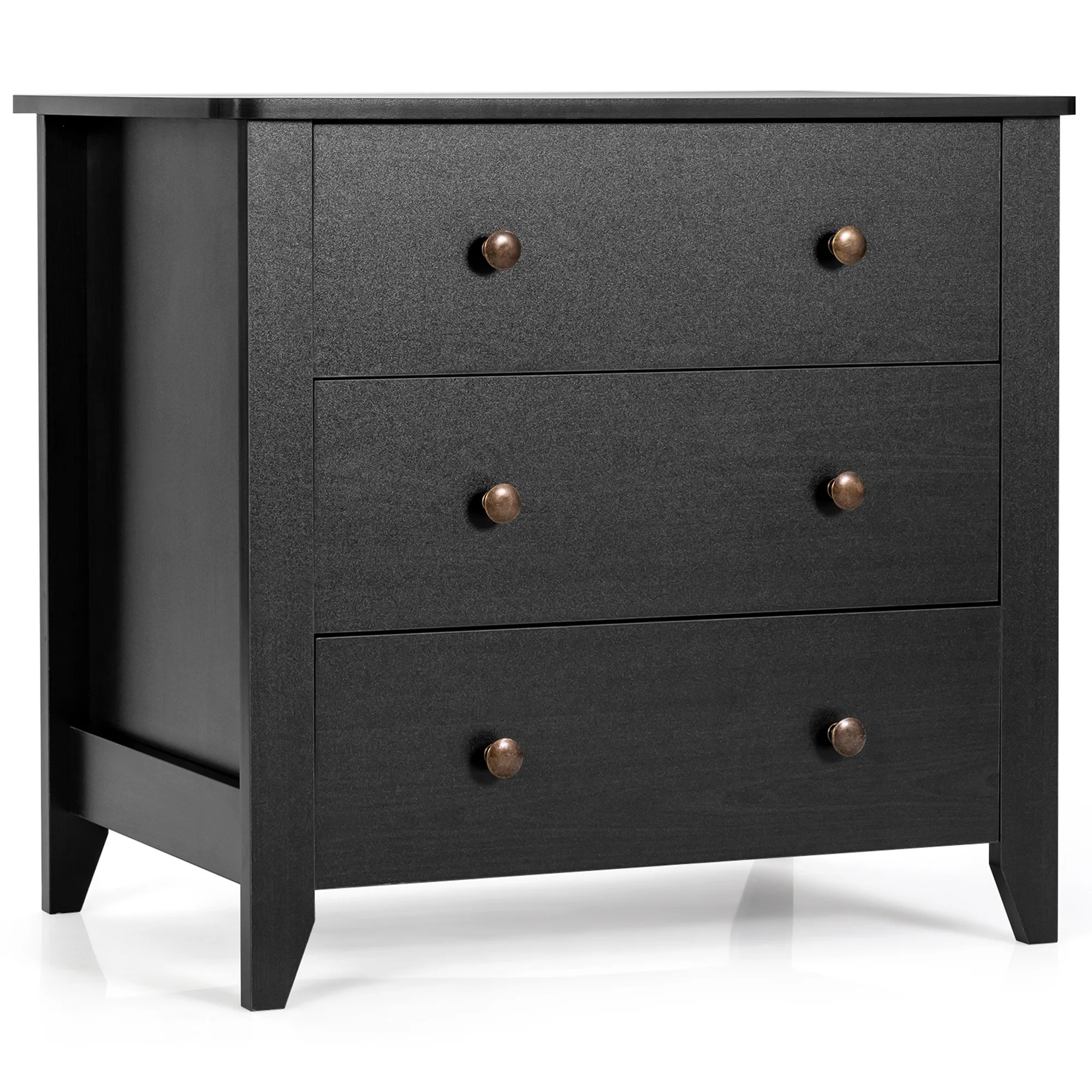Gymax 3 Drawer Dresser Chest of Drawers Bedside Table for Living Room Bedroom | Walmart (US)
