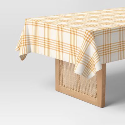 84"x60'' Plaid Tablecloth Gold - Threshold™ | Target