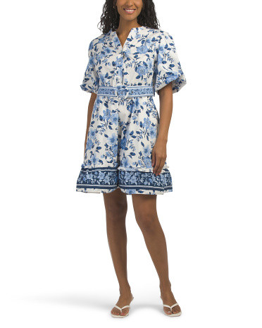 Puff Sleeve Belted Fit N Flare Mini Dress | TJ Maxx