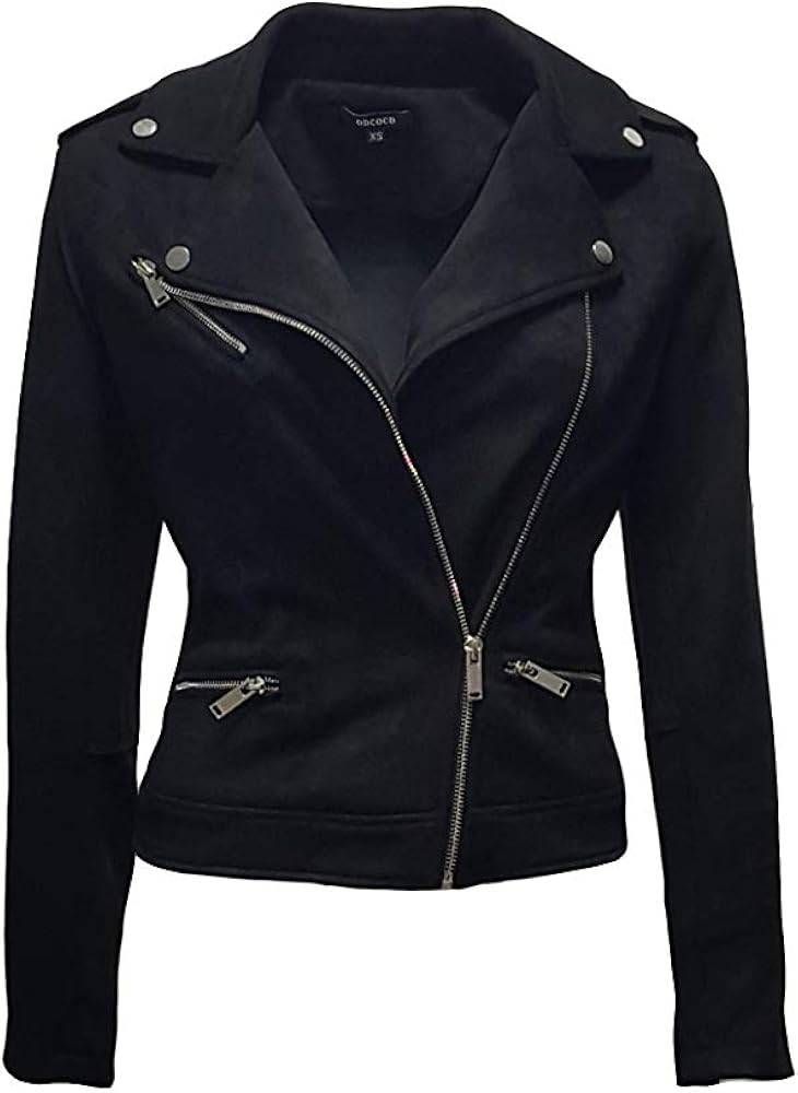 ODCOCD Faux Suede Jacket for Women Long Sleeve Zipper Up Casual Outwear | Amazon (US)