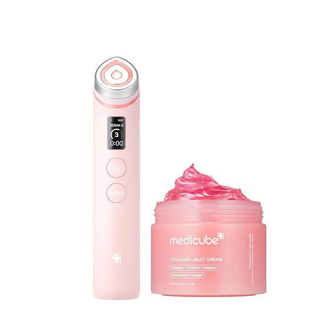 medicube Pink Skincare Set for Glass Glow Skin: Booster Pro Pink and Collagen Jelly Cream 110ml |... | Amazon (US)