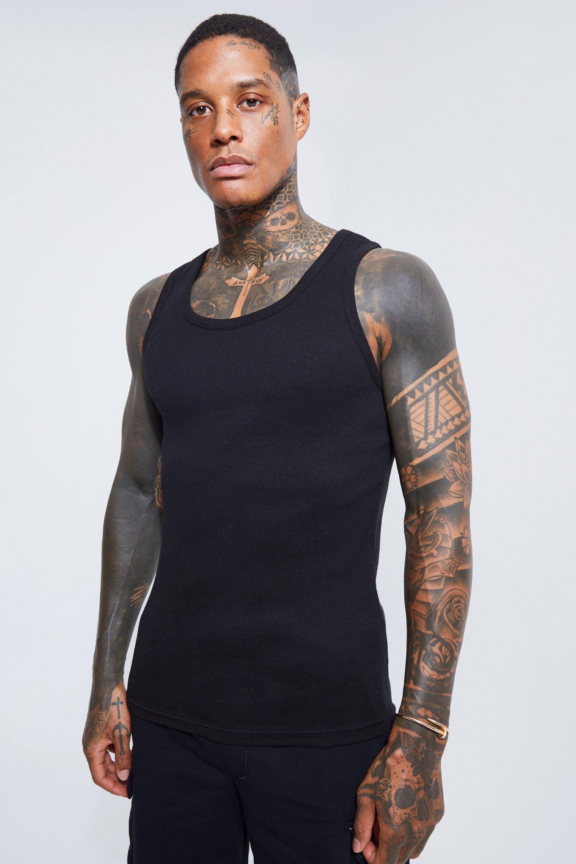 Slim Fit Ribbed Vest | boohooMAN (US & CA)