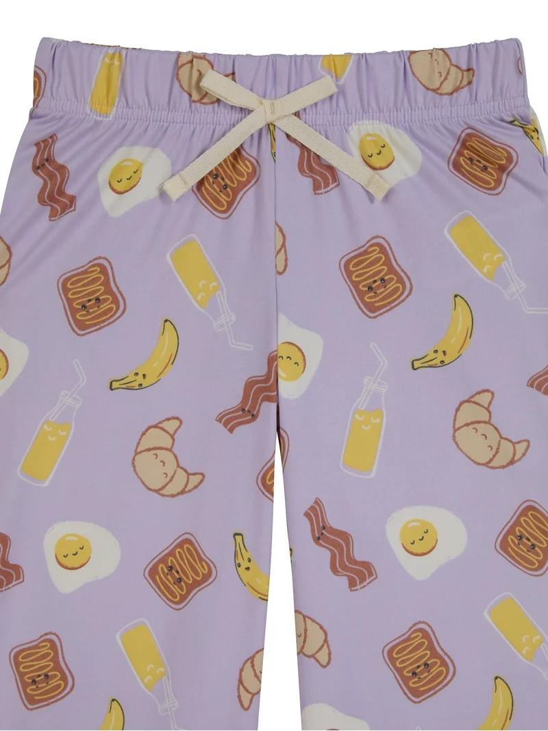Wonder Nation Girls Button Front Long Sleeve Top & Pant Pajama Set with an Eyemask, 3-Piece, Size... | Walmart (US)