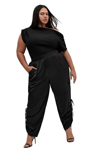 City Chic Women's Plus Size Pant Cargo Castle, 14 Black | Amazon (US)