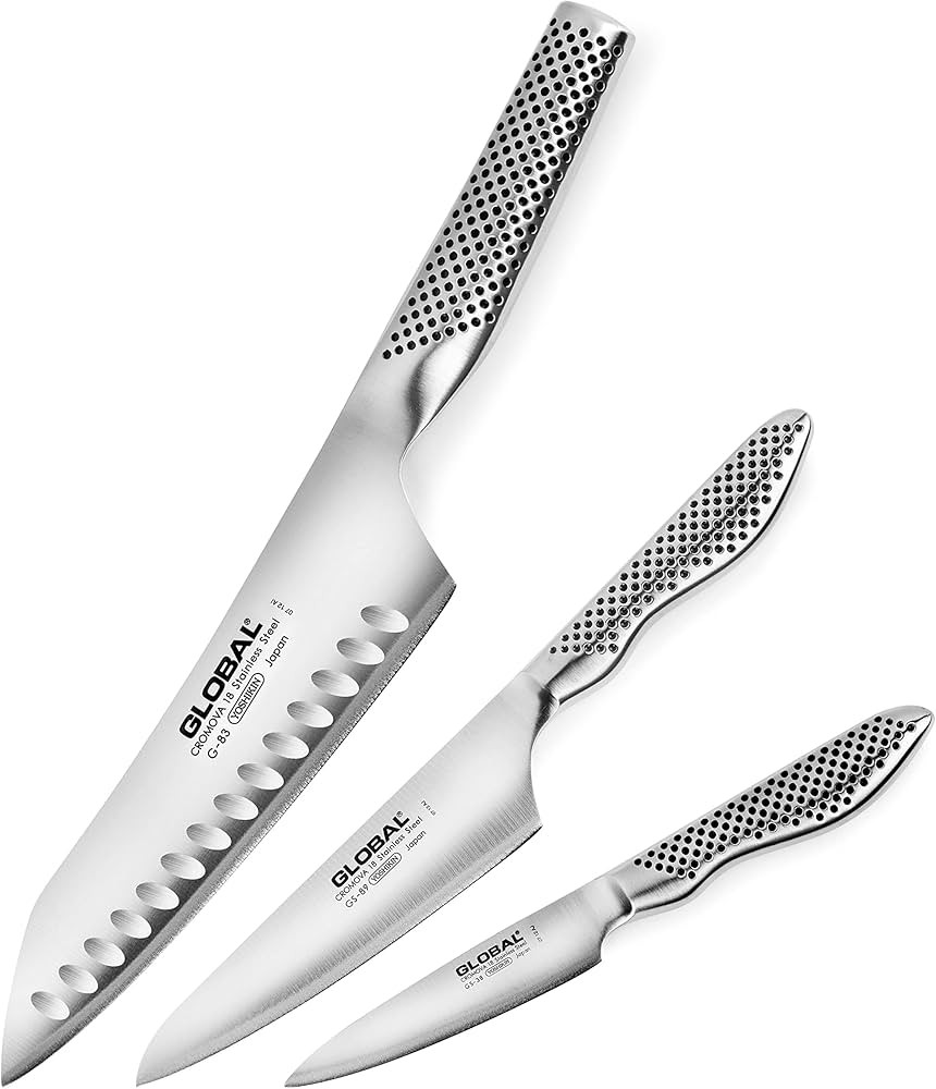 Global Knife Set with Asian Chef’s, Prep and Paring Knives – Stainless Steel, 3 Piece | Amazon (US)